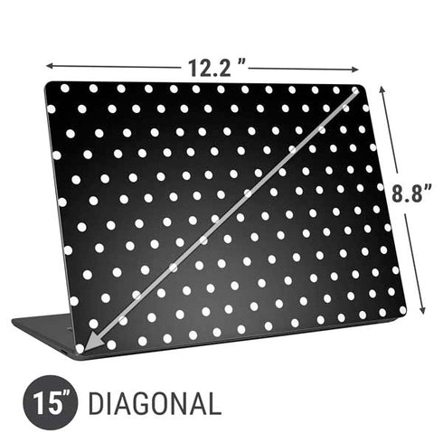 Black and White Polka Dots Universal Laptop 15in (12.2 x 8.8in) Skin